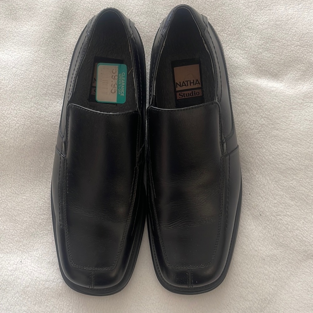 Brand new NATHA Studio Men Leather Shoes Black size 9